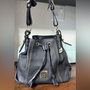 Dooney & Bourke Pebbled Leather Drawstring Bucket Bag